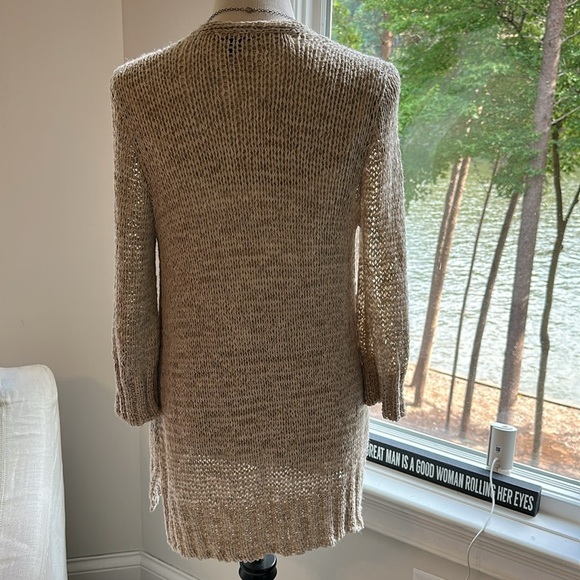 Eileen Fisher Linen Blend Open Cardigan with 3/4 Sleeves, Size S/P, Like New - Picture 5 of 7
